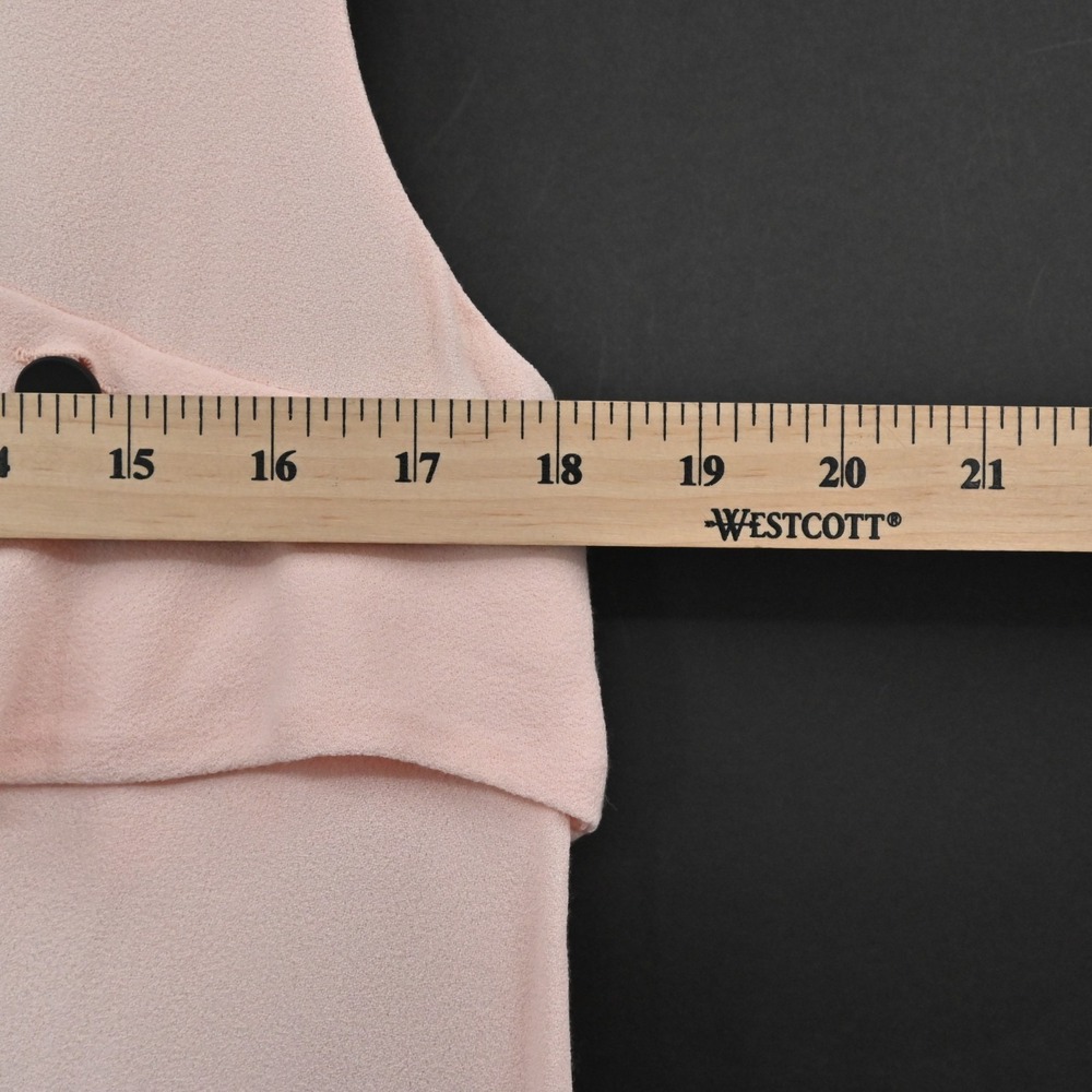 MAJE Womens Lorena Pink Ruffle Top Size S Sleeveless Coquette Black Buttons NEW - Picture 4 of 14